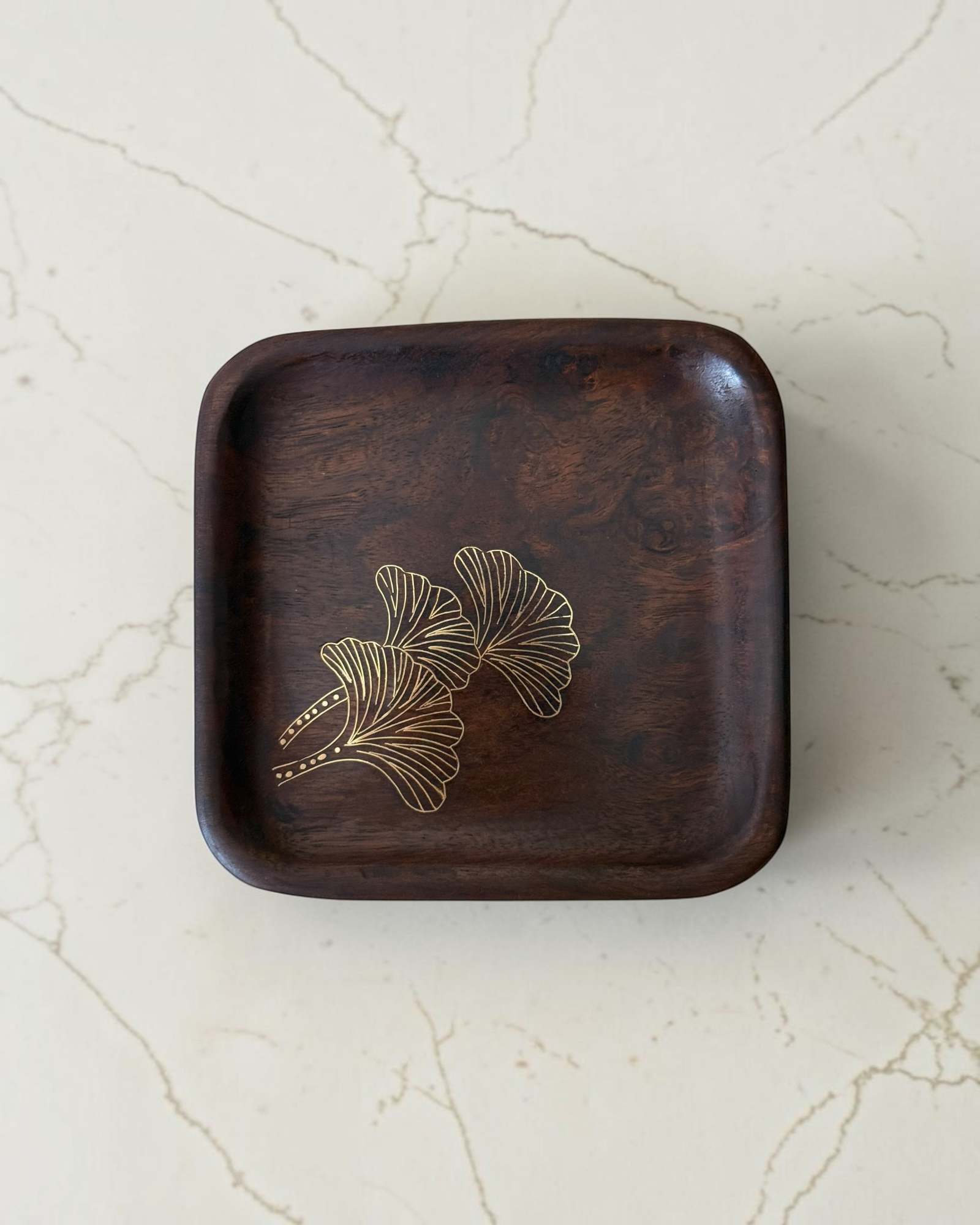 Vanika Sheesham Tarkashi Tray (6 × 6”)