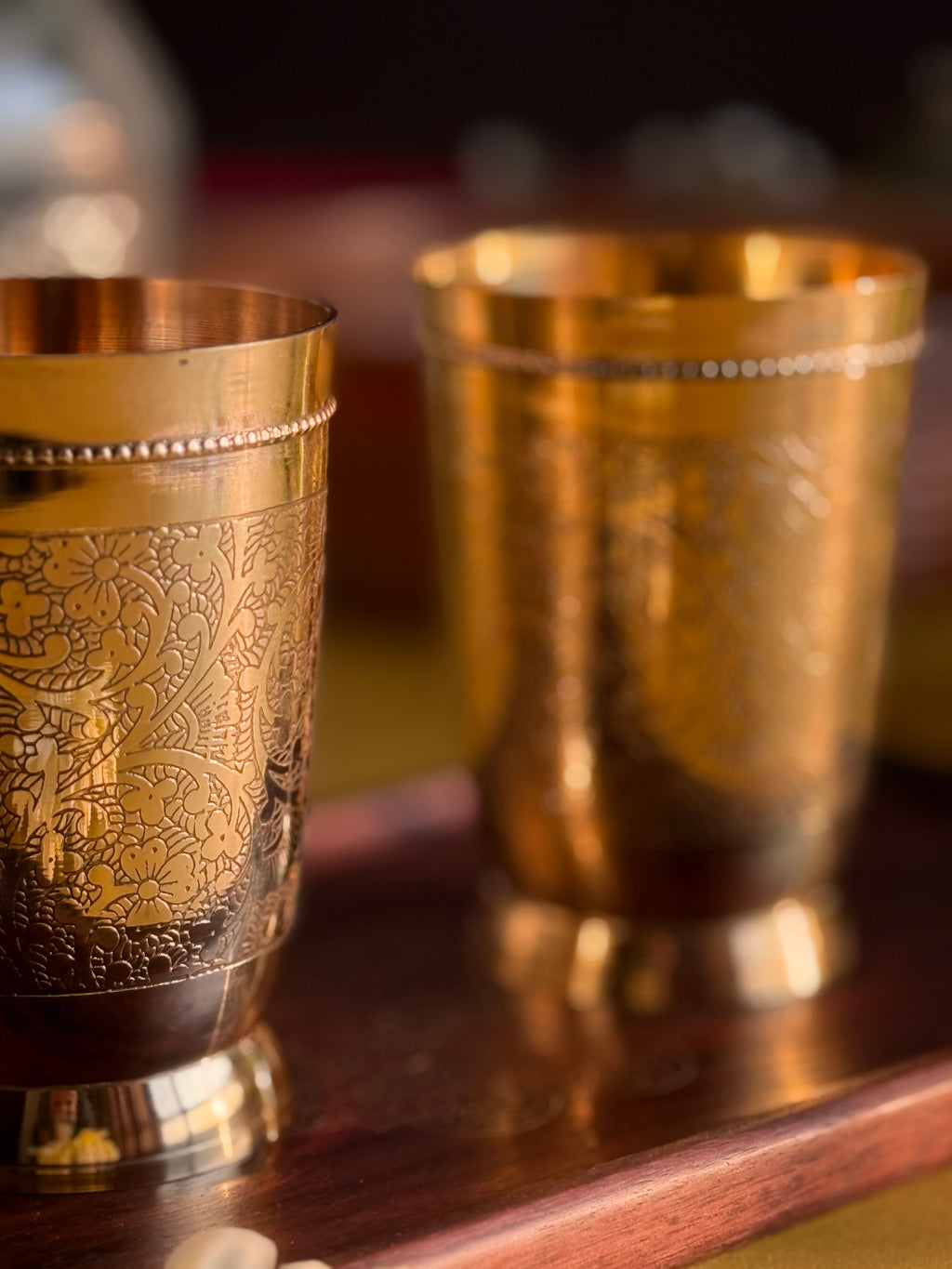 Sattva Brass Desi Glass Set (Set of 2)