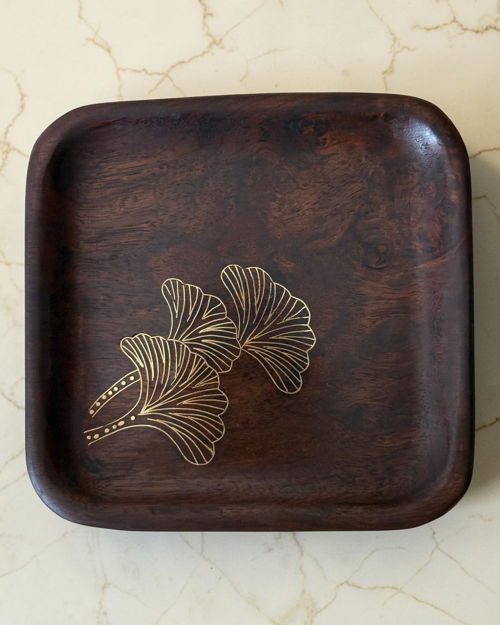 Vanika Sheesham Tarkashi Tray (6 × 6”)